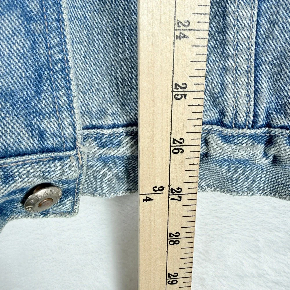Vintage 80s Banana Republic‎ Adventure Outfitters Denim Jacket Leather Collar XL